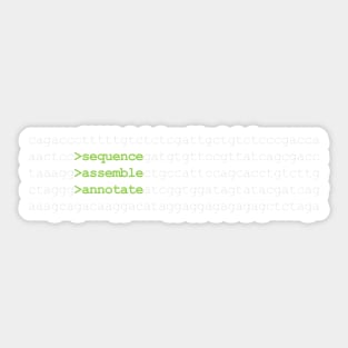 Bioinformatics Genome Sequence Assemble Annotate DNA Green Sticker